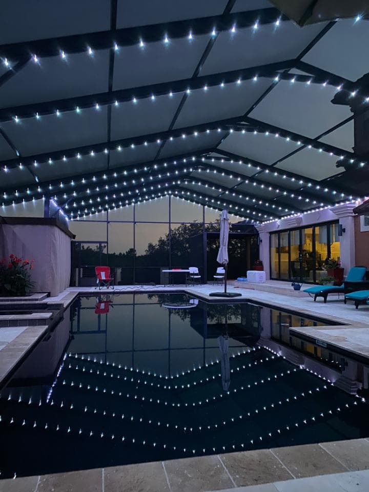 Beautiful-Pool-Cage-Lighting-Installation